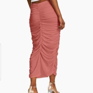 Inc Ruched Jersey Midi Skirt